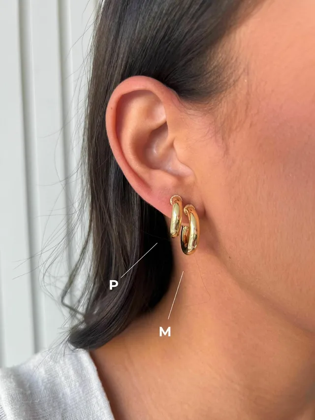 Argola Tubular M - Dourada