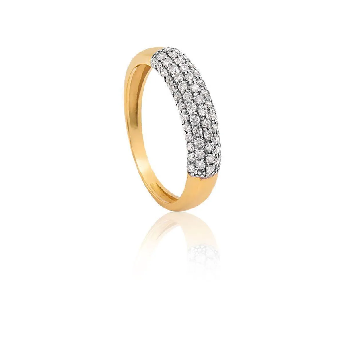 Anel de Ouro 18k aparador pavê de 43pts de diamantes Coleção Pavês Amare