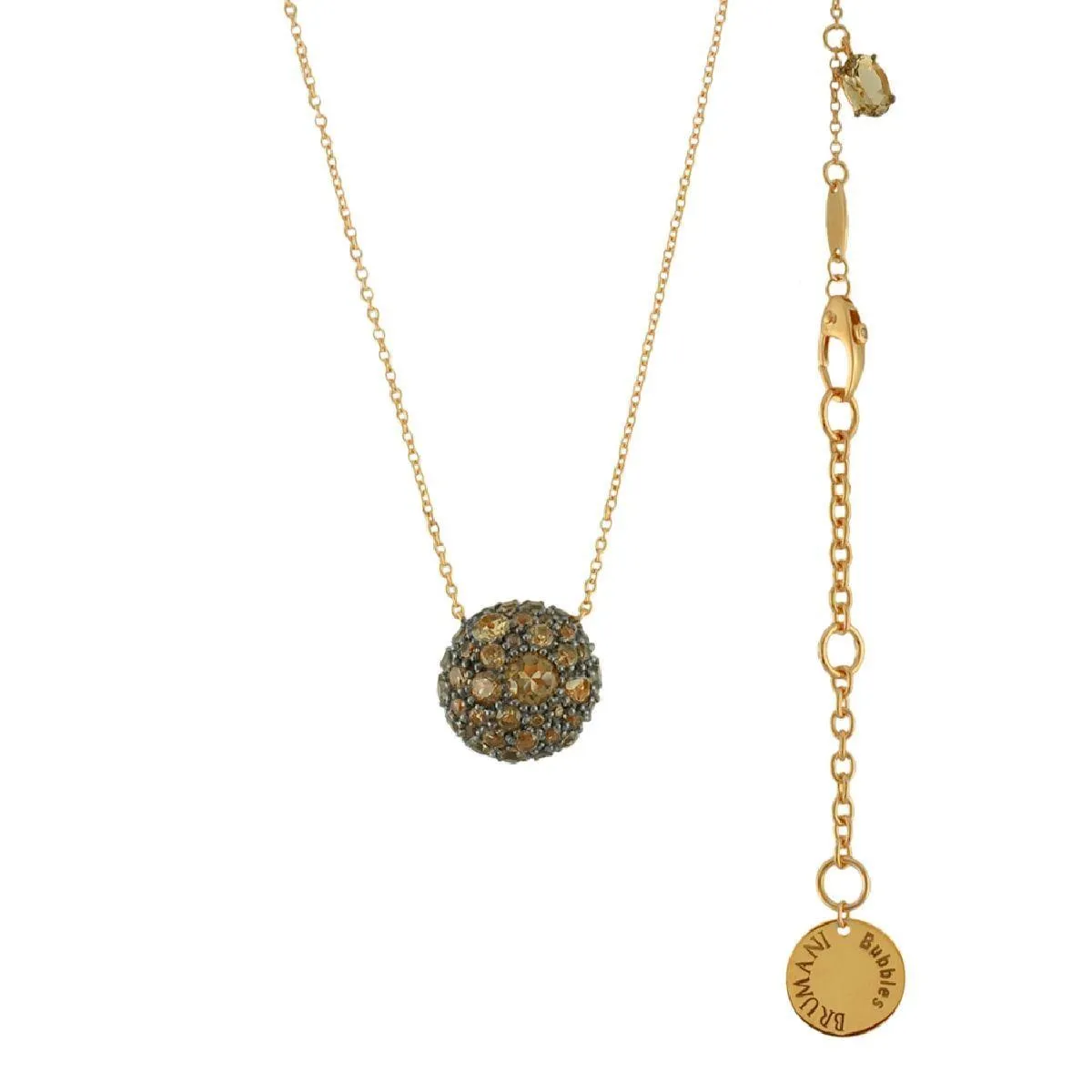 Gargantilha de Ouro 18k com Diamante e Quartzo