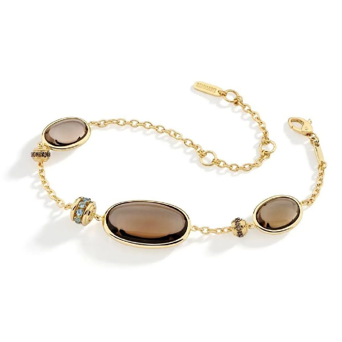 Pulseira de Ouro 18k com Diamante, Quartzo e Topázio