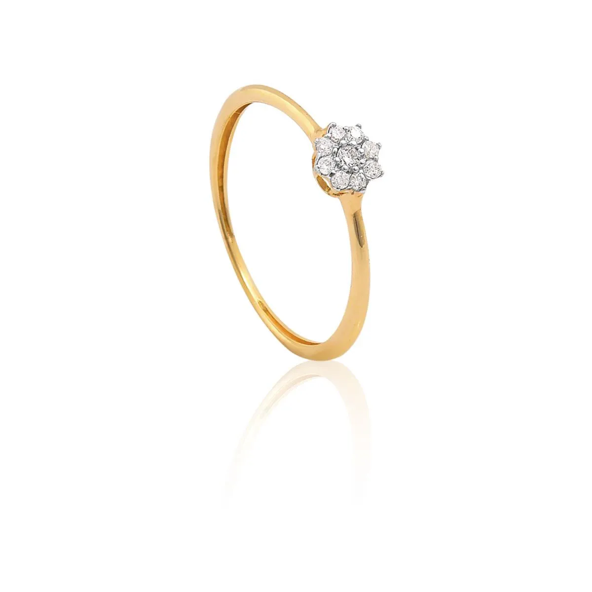 Anel Soleil ouro 18k sol com 9,2pts de Diamantes rodinado