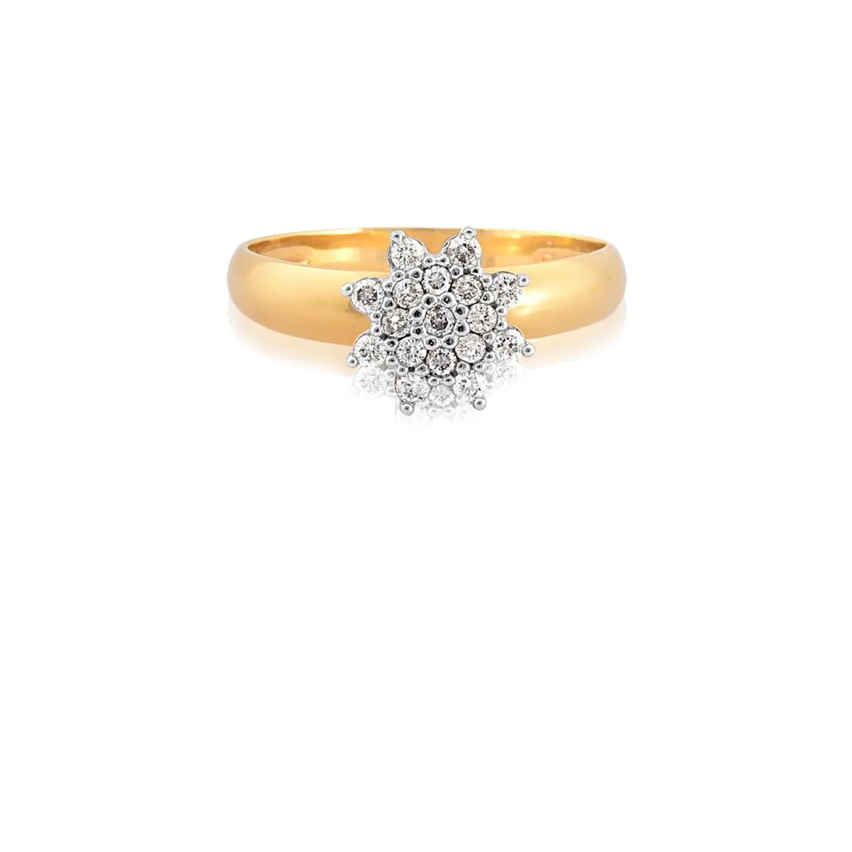 Anel de Ouro 18k com Diamante Rodinado