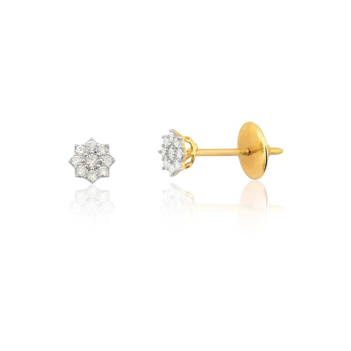 Brinco Soleil stud ouro 18k sol com Diamantes rodinados