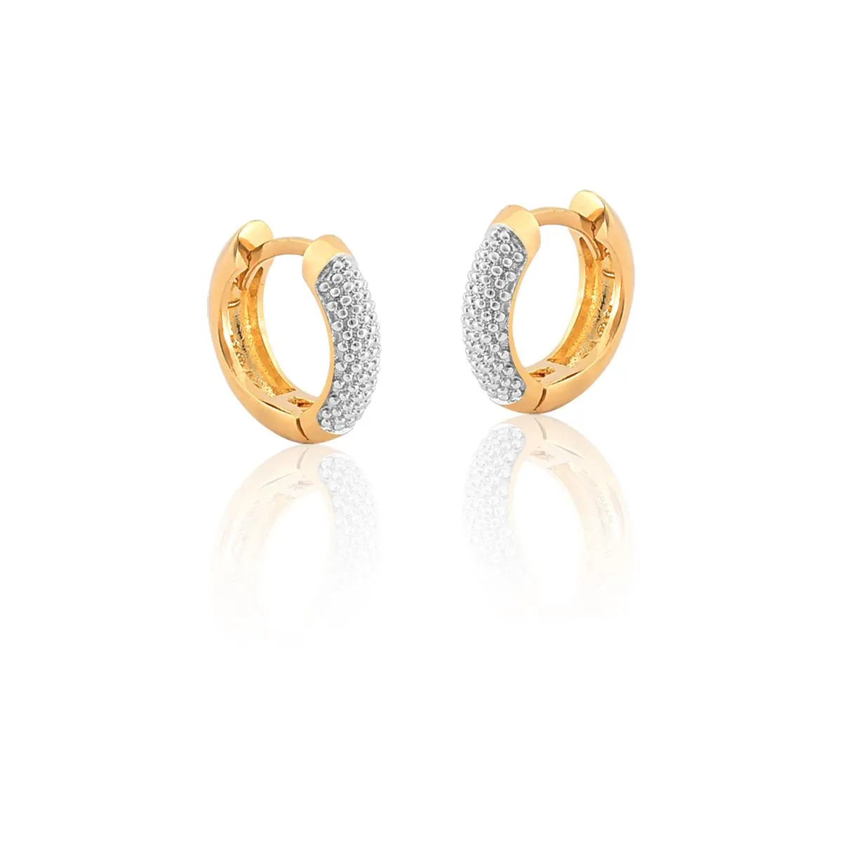 Brinco de Ouro 18k de Argola Rodinado