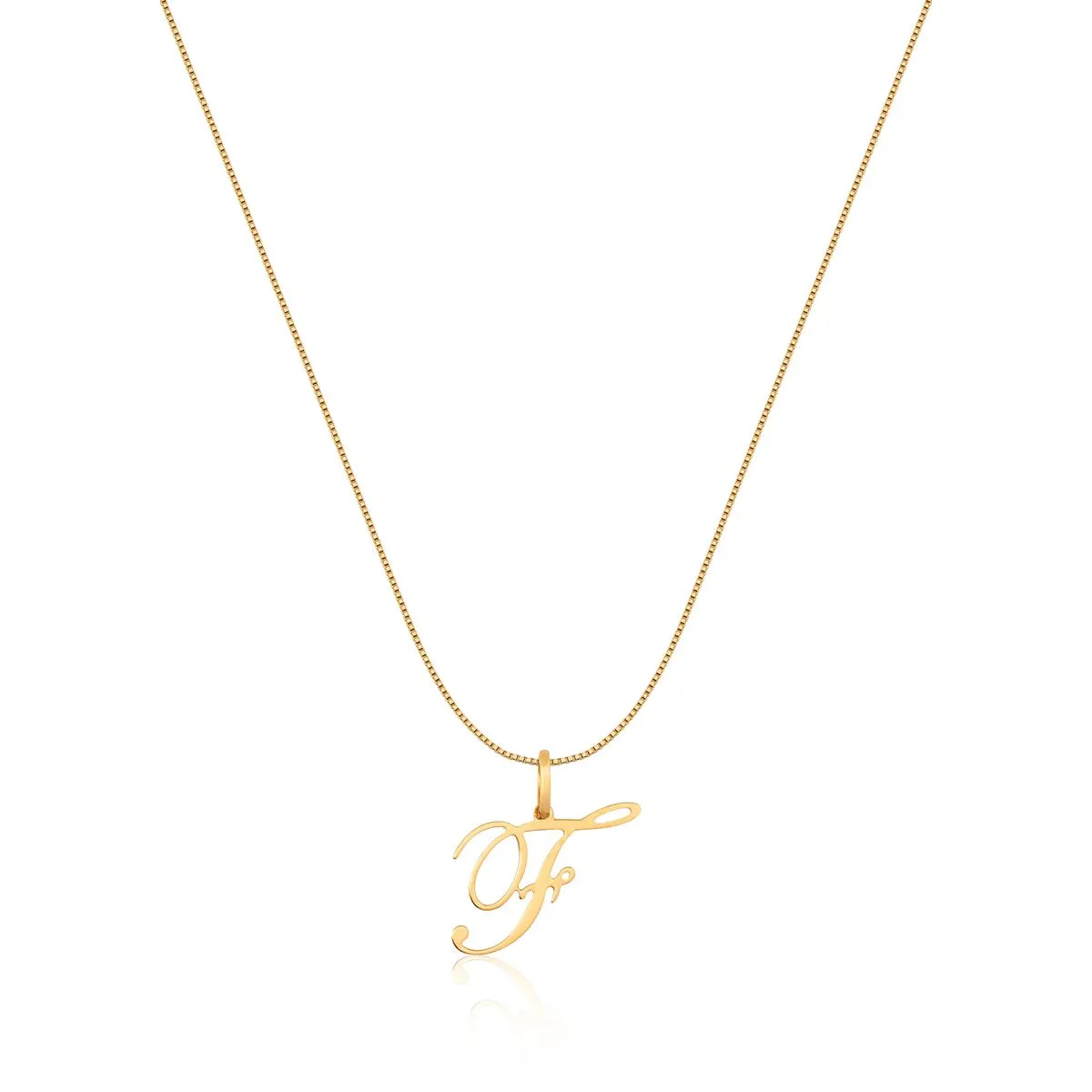 Pingente de Ouro 18k de Letra F