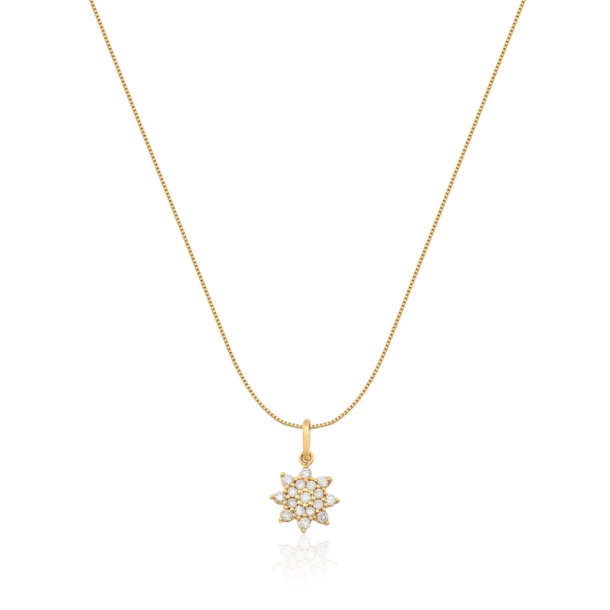 Pingente de Ouro 18k de Estrela com Diamante