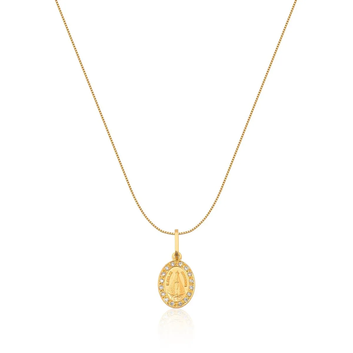 Pingente de Ouro 18k de N. S. Aparecida com Diamante