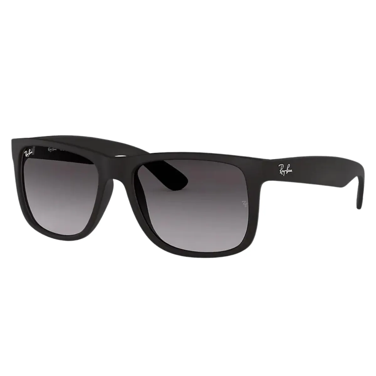 Óculos de Sol Ray-Ban Justin RB4165L 622/T355 Acetato Preto com lentes na cor Fumê Degradê