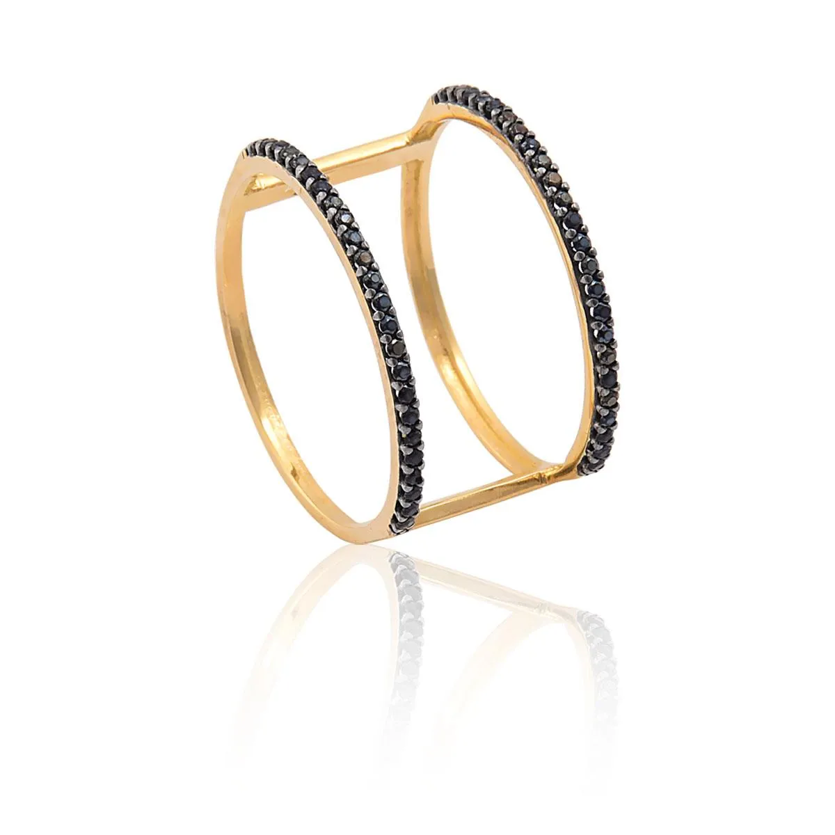 Anel de Ouro Amarelo 18k com  Espinélios.