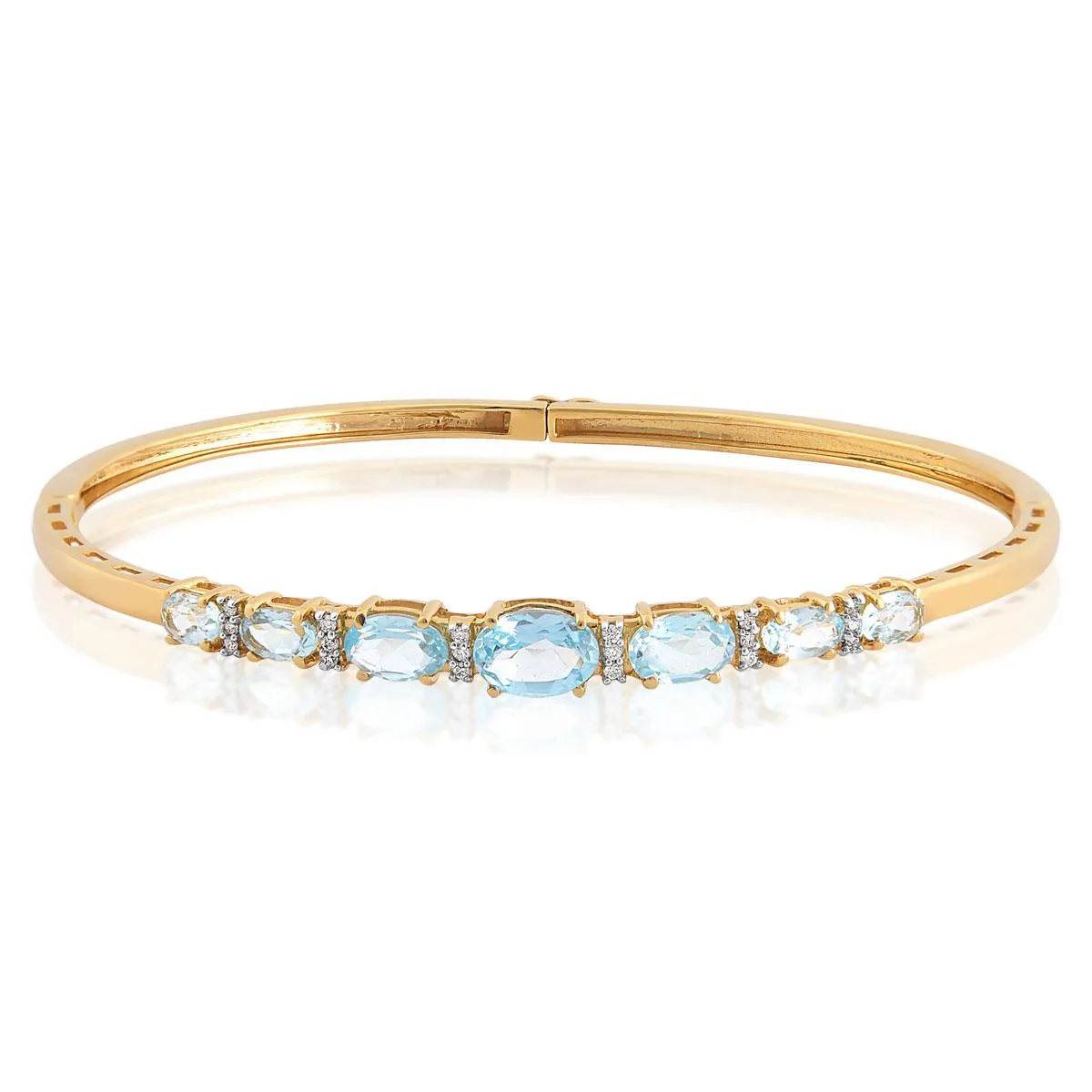 Pulseira de ouro 18k com Topázios e Diamantes