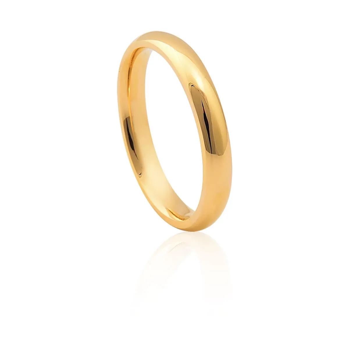 Aliança de Ouro 18k Anatômica Polida Lisa-Alianças Exclusivas Coliseu(3,50MM)