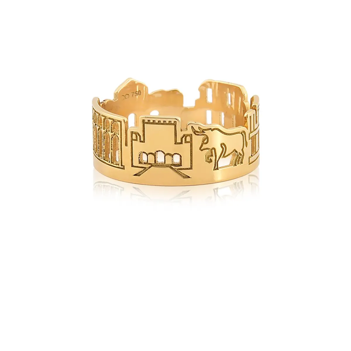 Anel de Ouro 18k de monumentos da Espanha