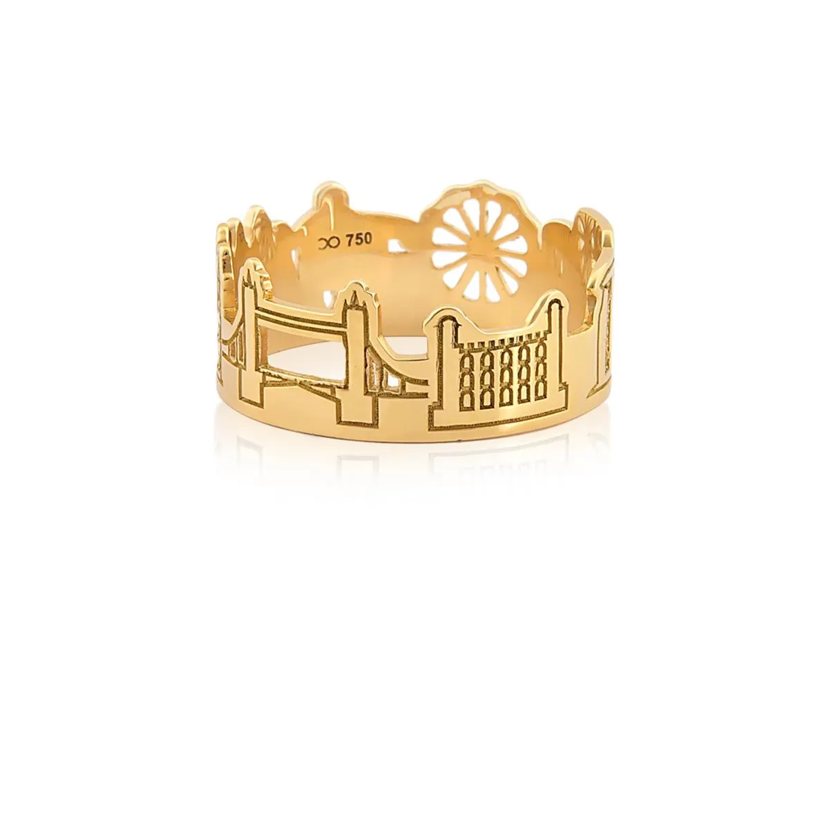 Anel de Ouro 18k de monumentos do Reino unido