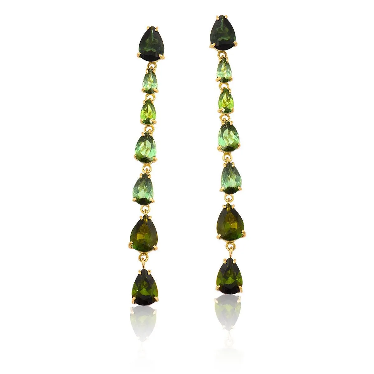 BRINCO DE OURO 18K COM TURMALINA VERDE