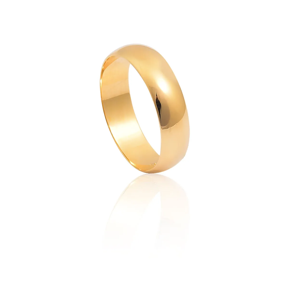 Aliança Te Amo anatômica abaulada ouro 18k polida 4,8MM