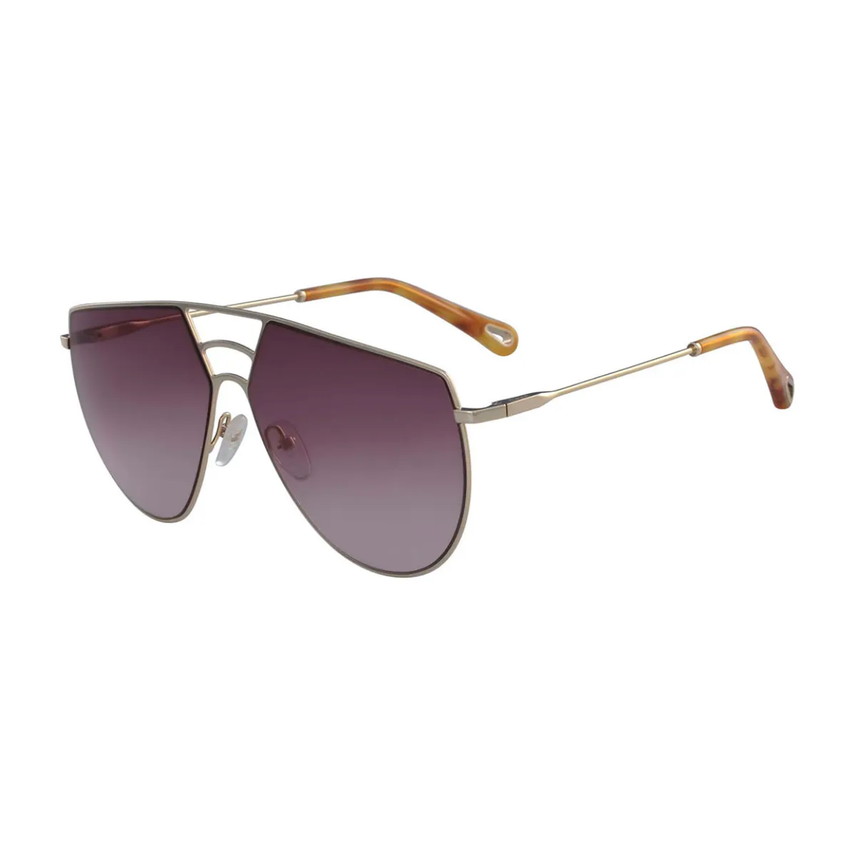 Óculos de Sol Chloé CE139S 804 62 Metal Prata com lentes na cor Violeta