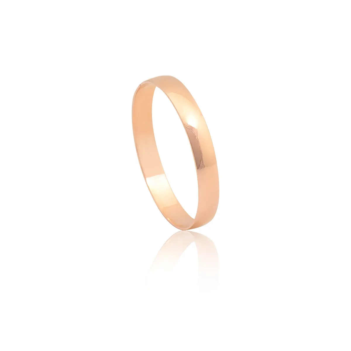 Aliança I Love You ouro rosé 18k abaulada polida 2,8MM