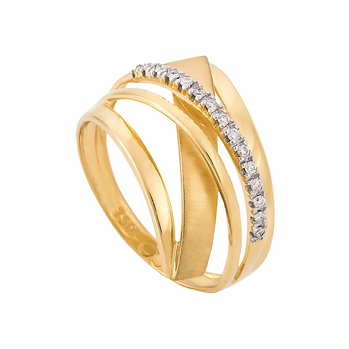 Anel de Ouro 18k aros entrelaçados com 7,5pts de diamantes