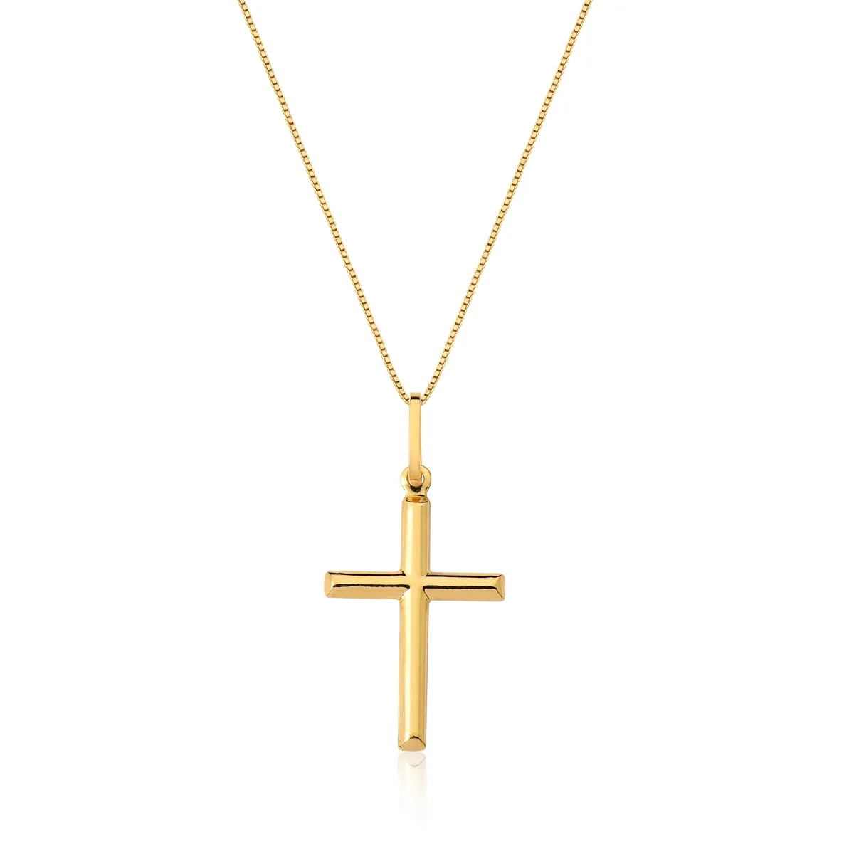 Pingente Essentials religiosos cruz palito ouro 18k polida
