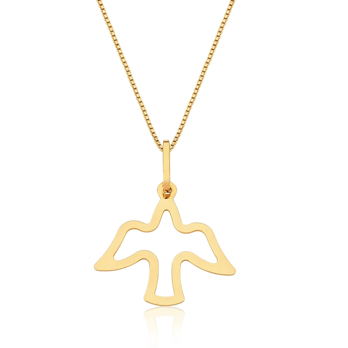 PINGENTE DE OURO 18K DIVINO ESPIRITO SANTO VAZADO-RELIGIOSOS