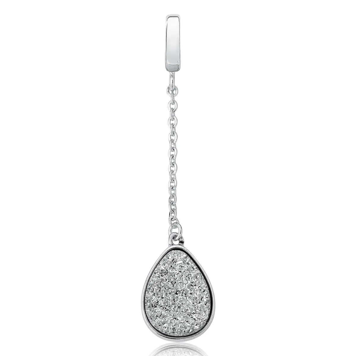 Pingente corrente gota prata 925 drusa For me Charms