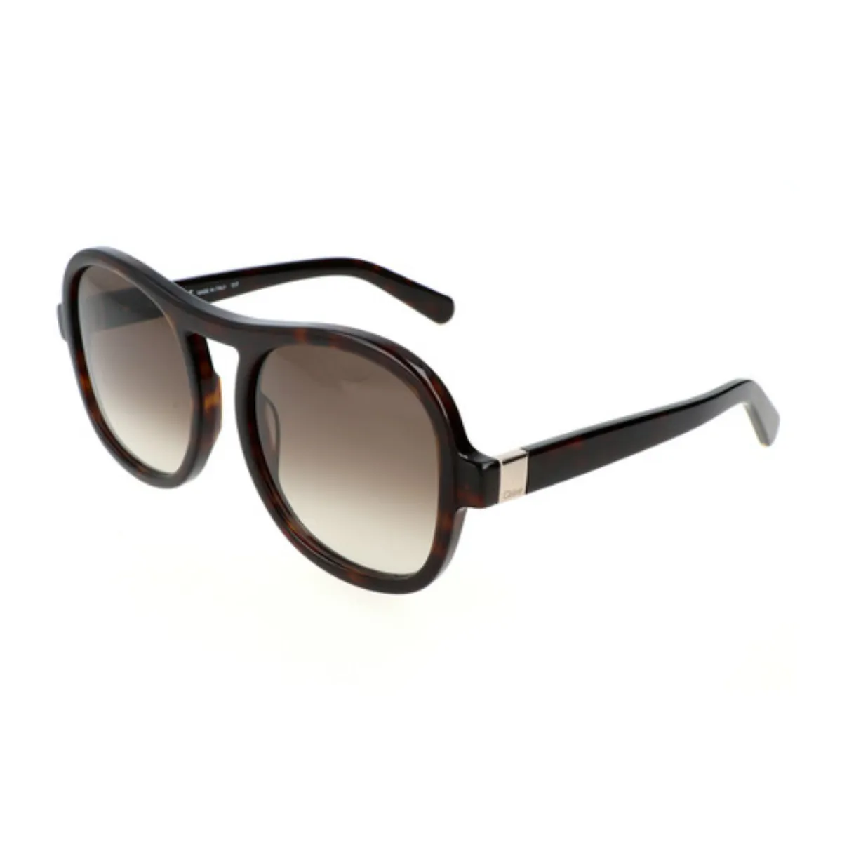 Óculos de Sol Chloé CE720S 219 Acetato Marrom Mesclado com lentes na cor Fumê Degradê