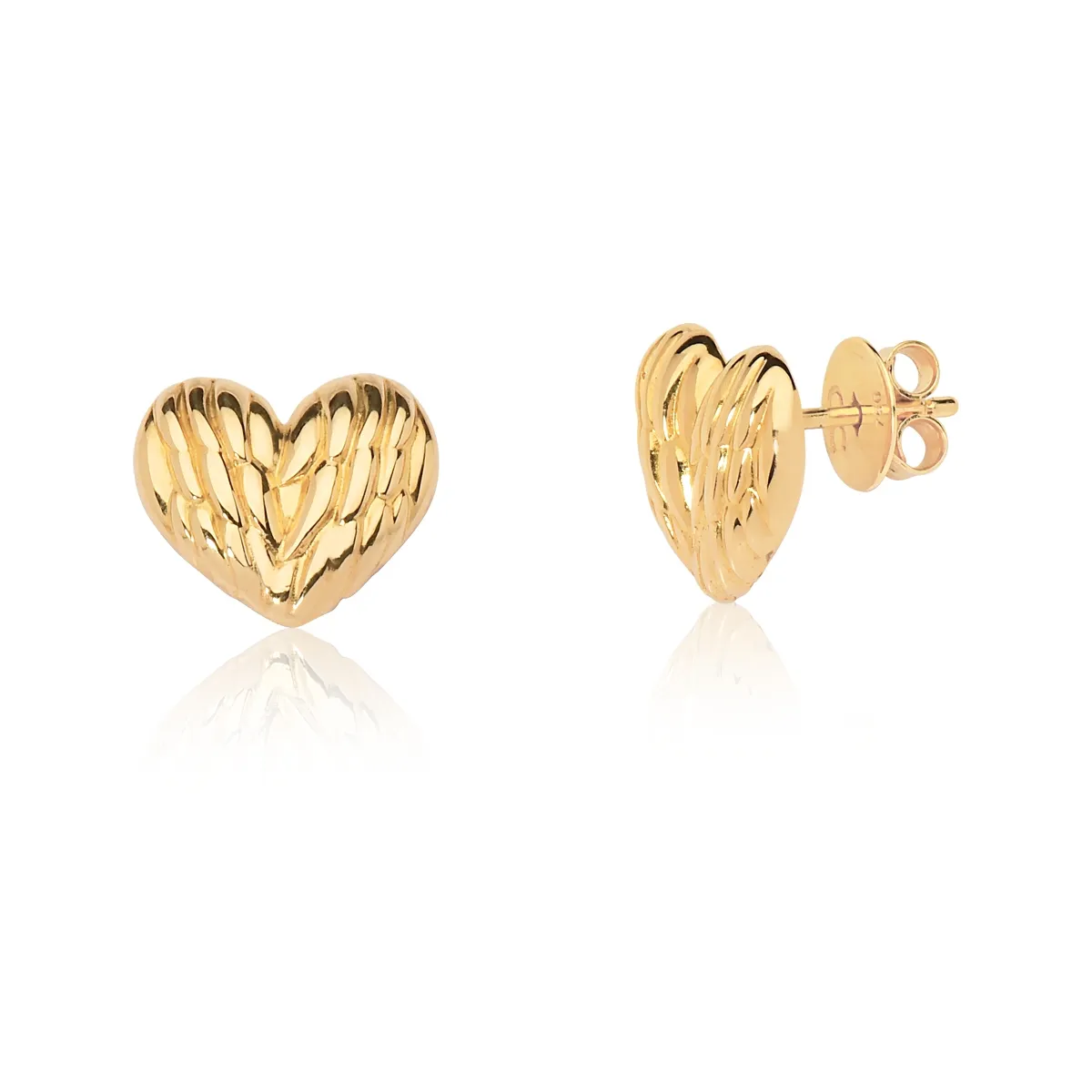 Brinco de Ouro 18k de Asa Coração