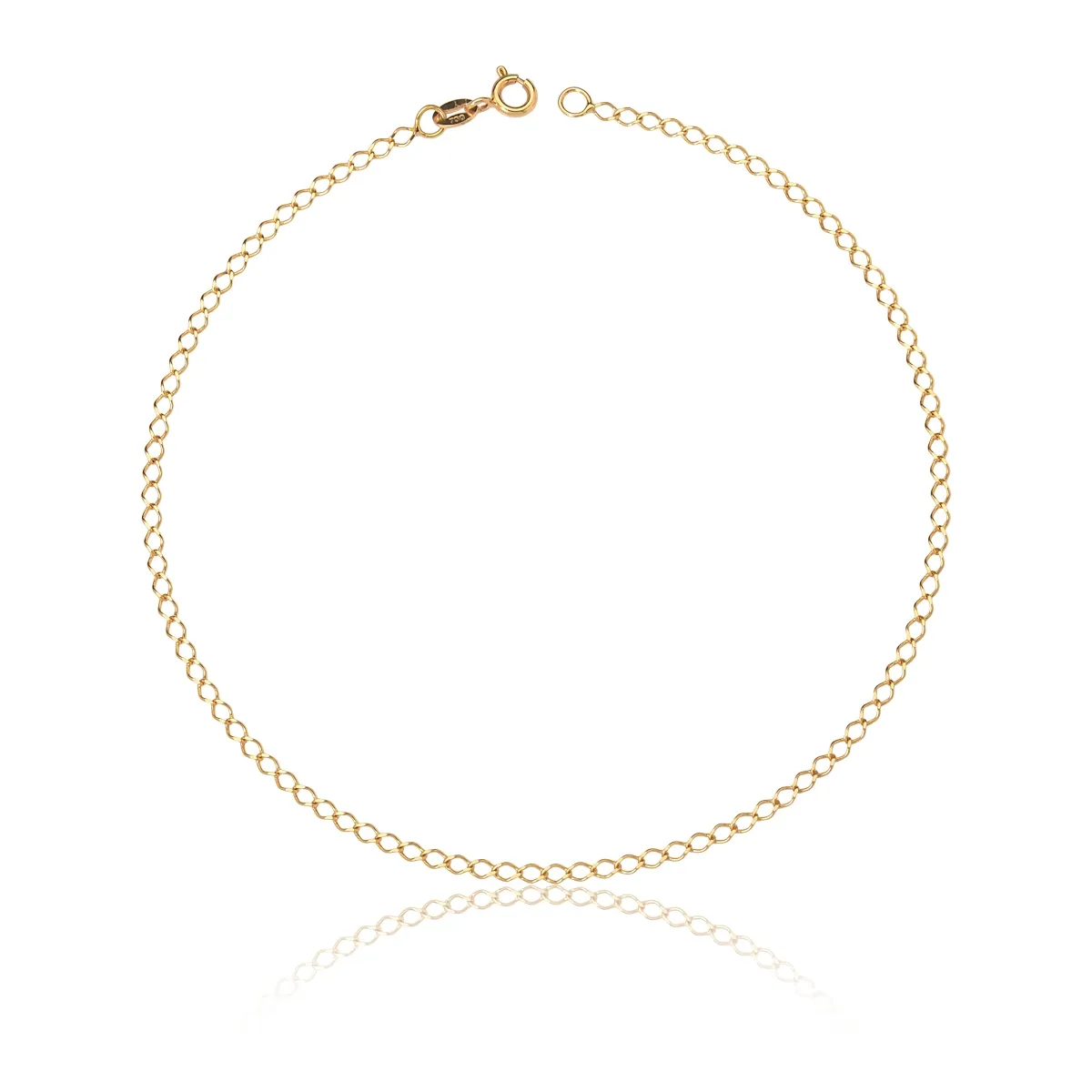 Tornozeleira de ouro 18k GROUMET LOSANGO 24CM