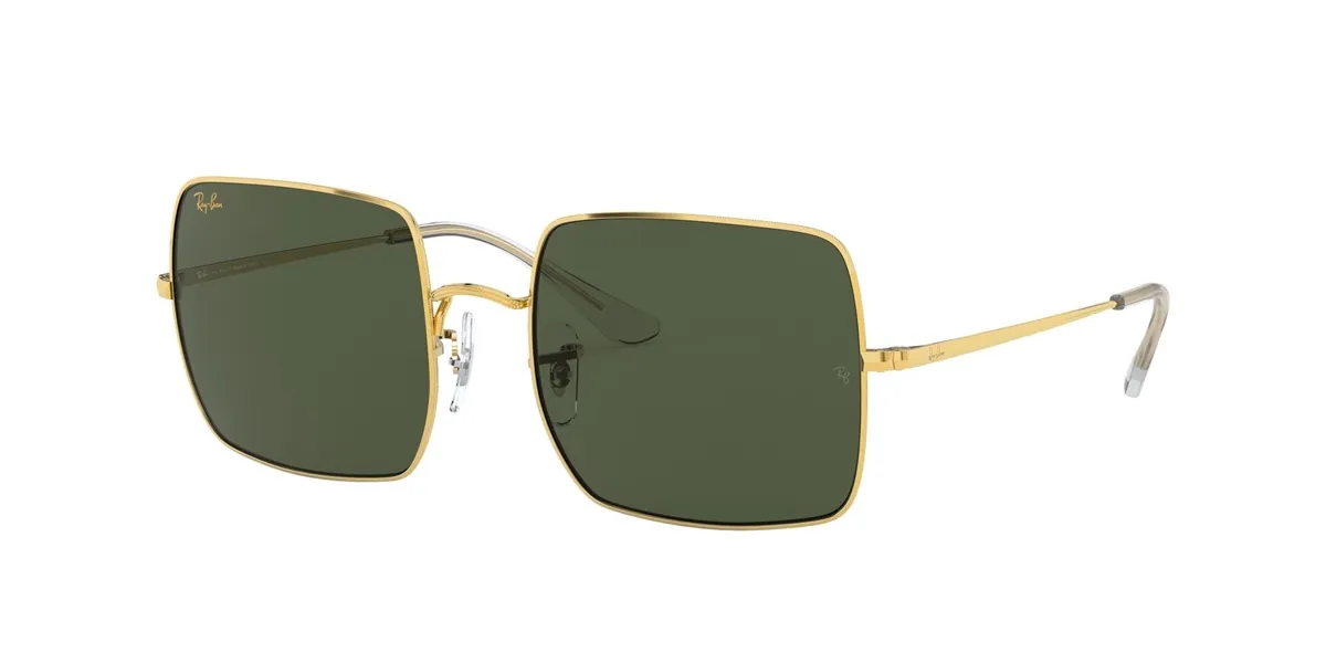 Óculos de Sol Ray-Ban Square 0RB1971L 91963154 Metal Dourado com lentes na cor Verde
