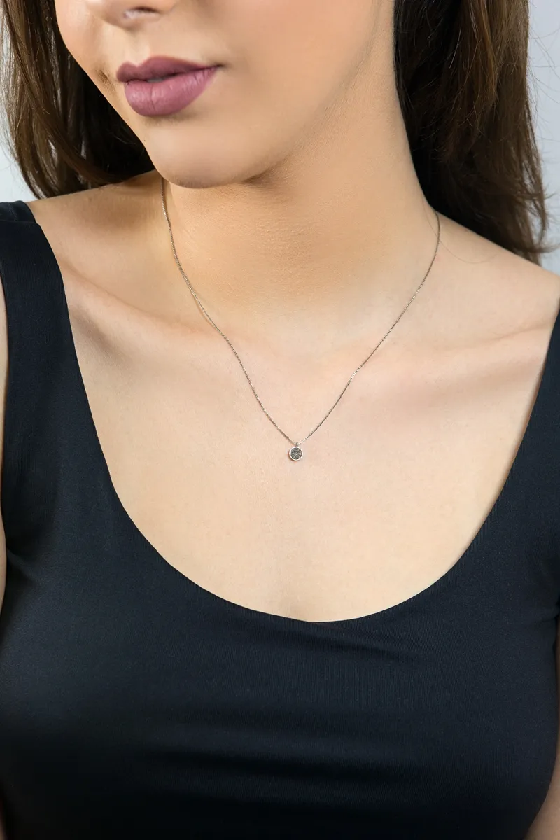 Gargantilha de Prata 925 com Drusa