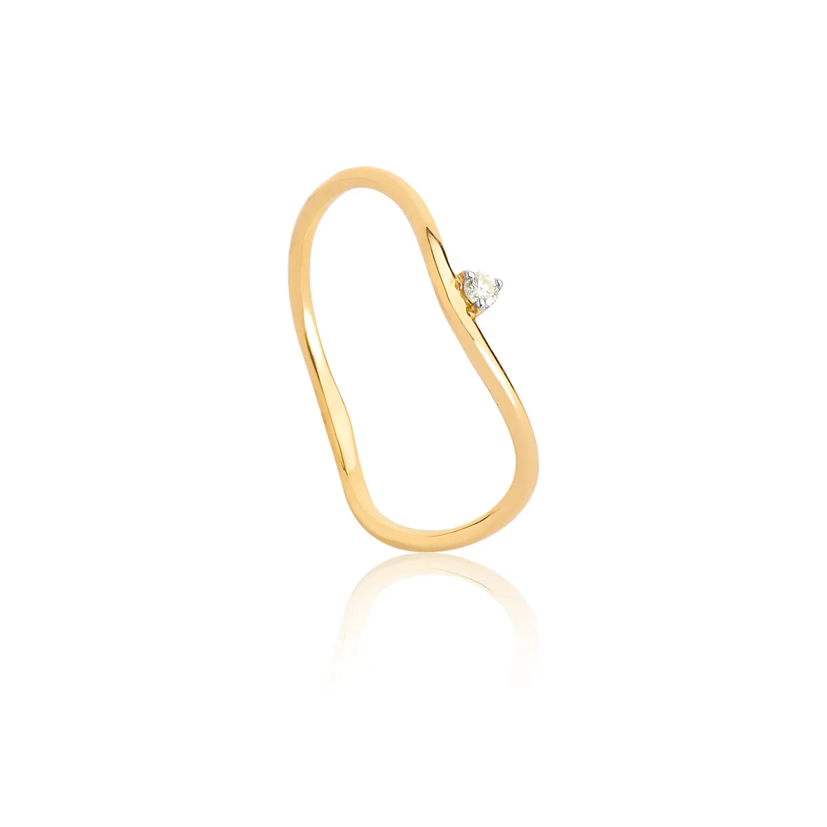 Anel de Ouro 18k com Diamantes.