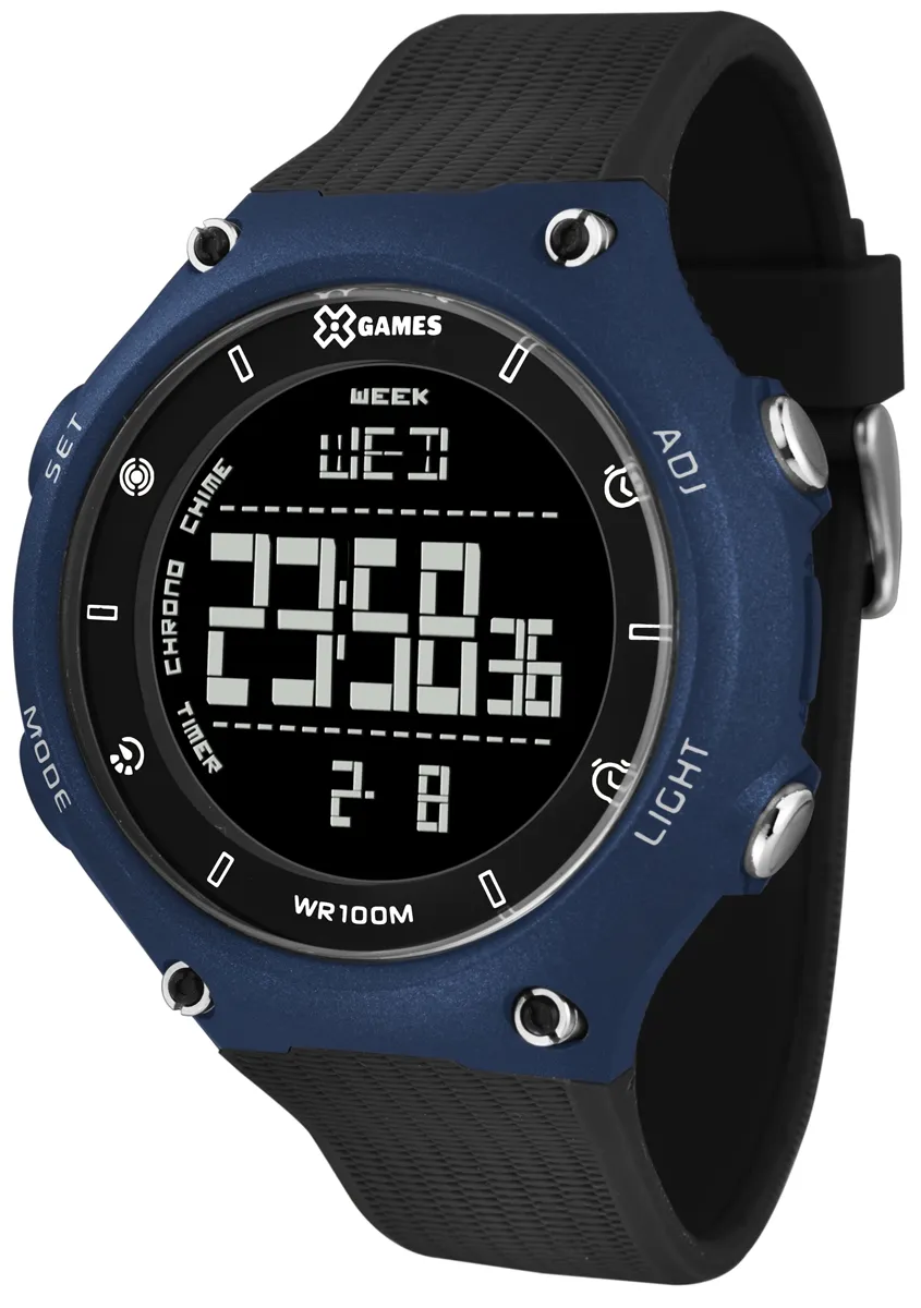 Relógio X Games Masculino XMPPD479 PXPX Preto/Azul
