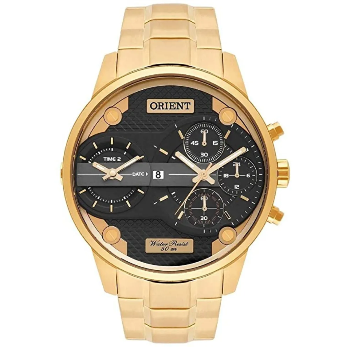 Relógio Orient XL Cronógrafo Masculino - MGSST001 P1KX Dourado
