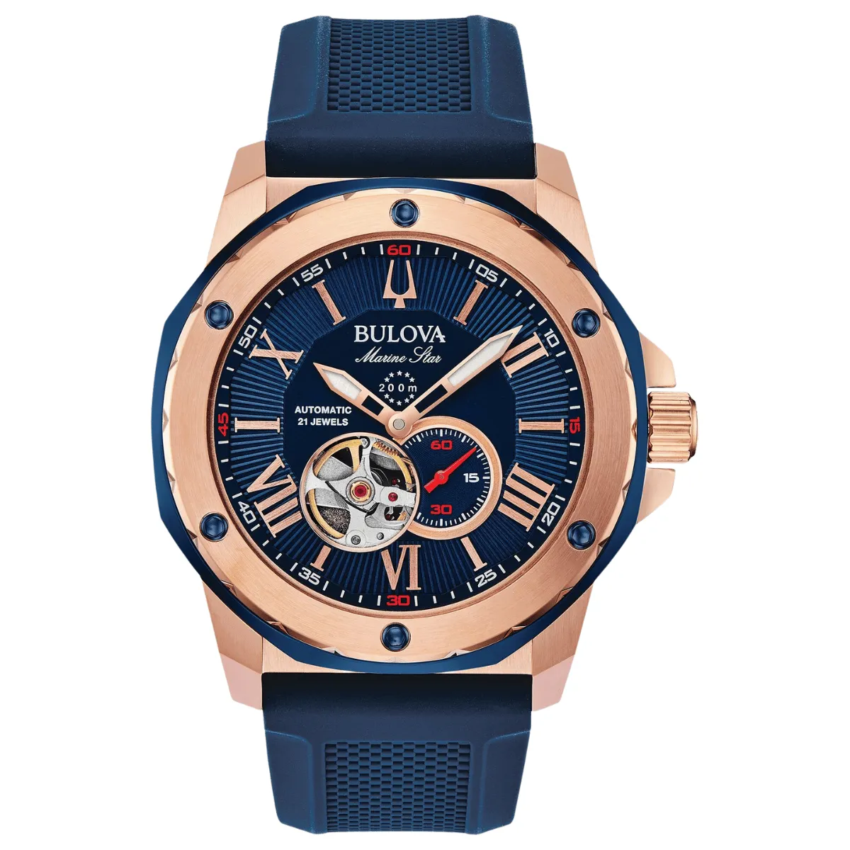 Relógio Bulova Marine Star Serie A Automático Masculino - 98A227N Azul