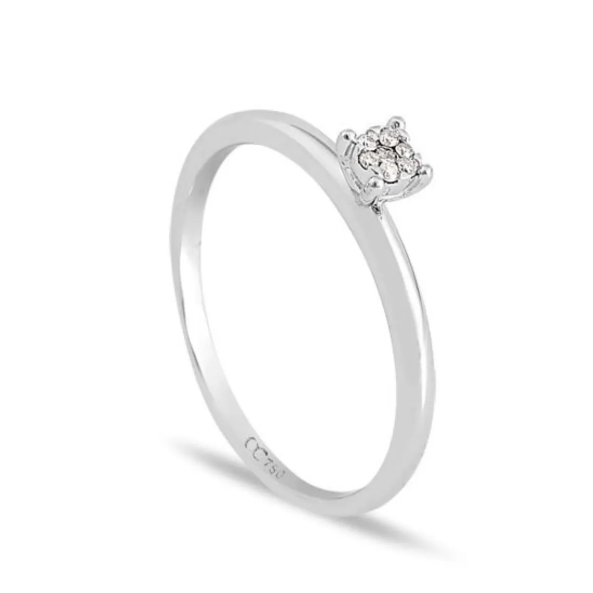 Anel Solitário Desire ouro Branco 18k com 10pts de Diamante