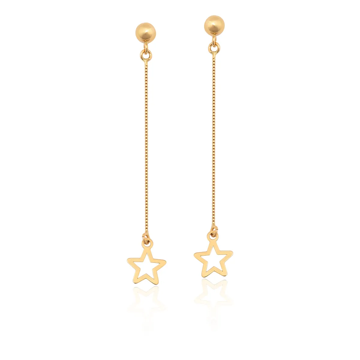 Brinco de Ouro 18k com Estrelas