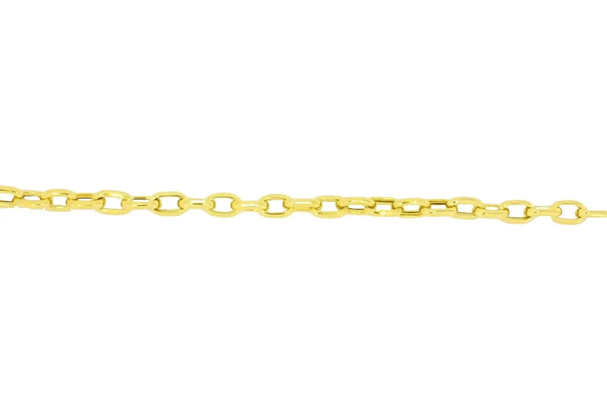 Pulseira ouro 18k oca elo cadeado 18cm