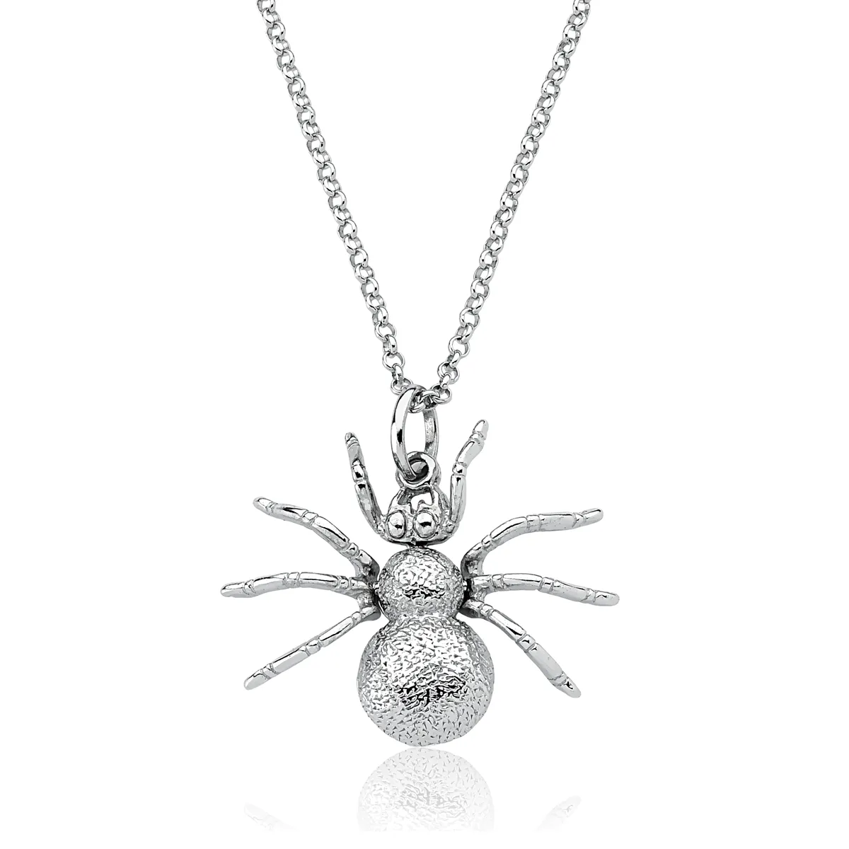 COLAR DE PRATA 925 RODINADA PINGENTE DE ARANHA