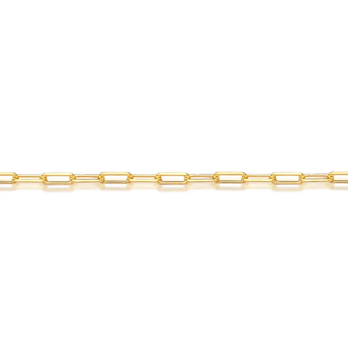 Corrente ouro 18k elo cadeado alongado 50cm