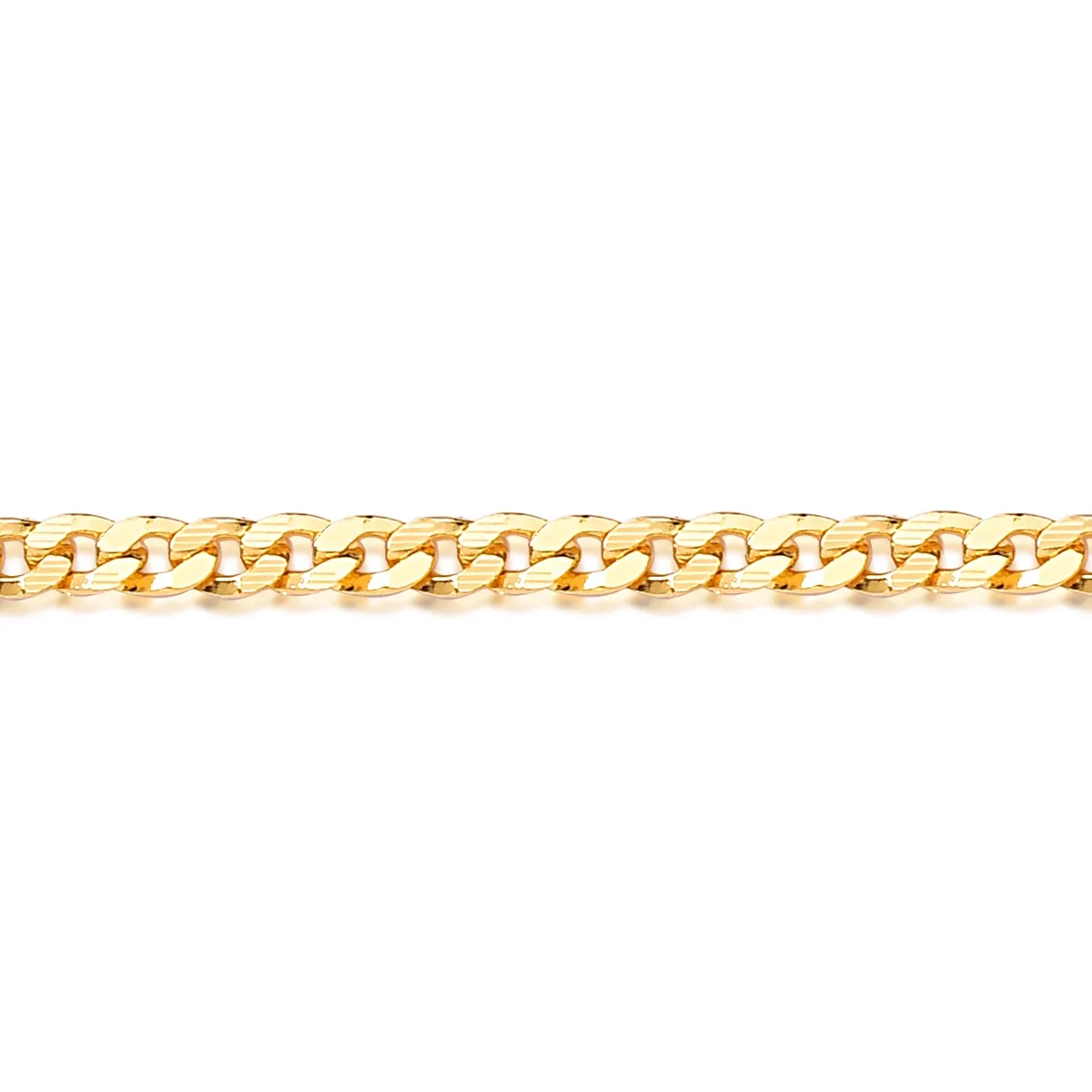 Corrente elo Groumet ouro 18k laminada 45cm