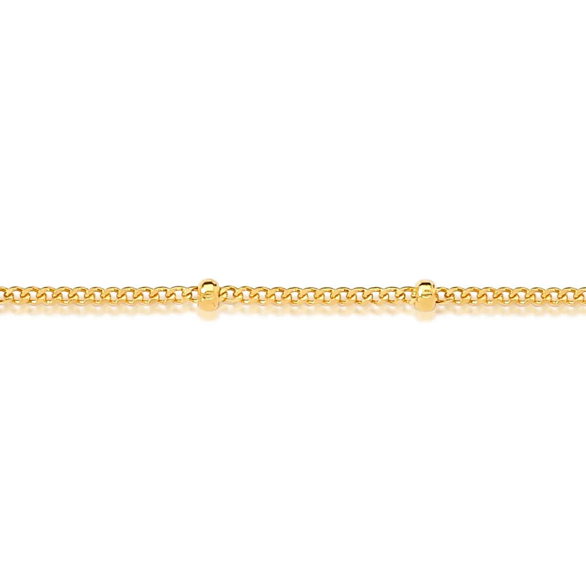 PULSEIRA INFANTIL DE OURO 18K GROUMET COM BOLINHAS -15CM