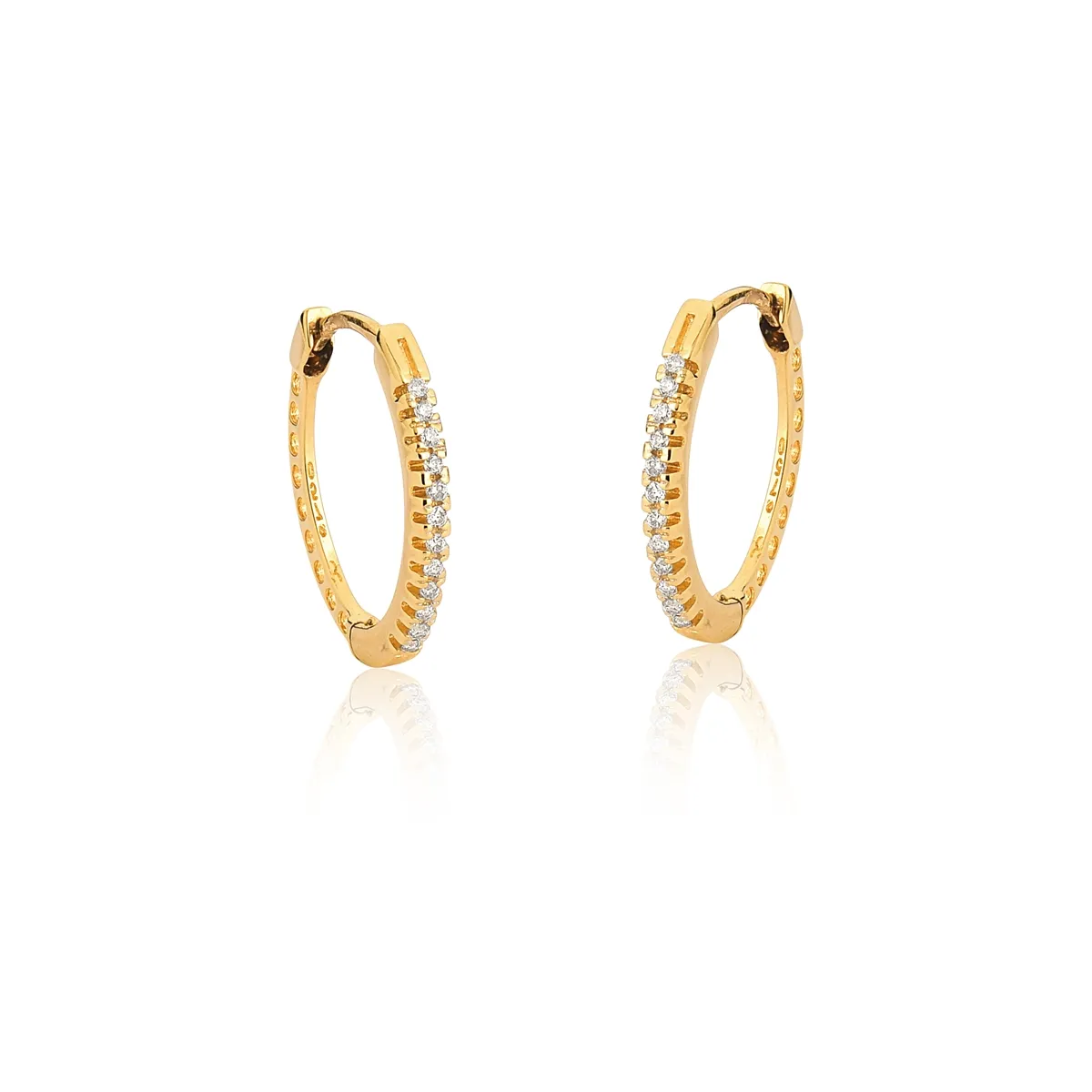 Brinco Gifts argola click ouro18k oval com 7,2pts de Diamantes