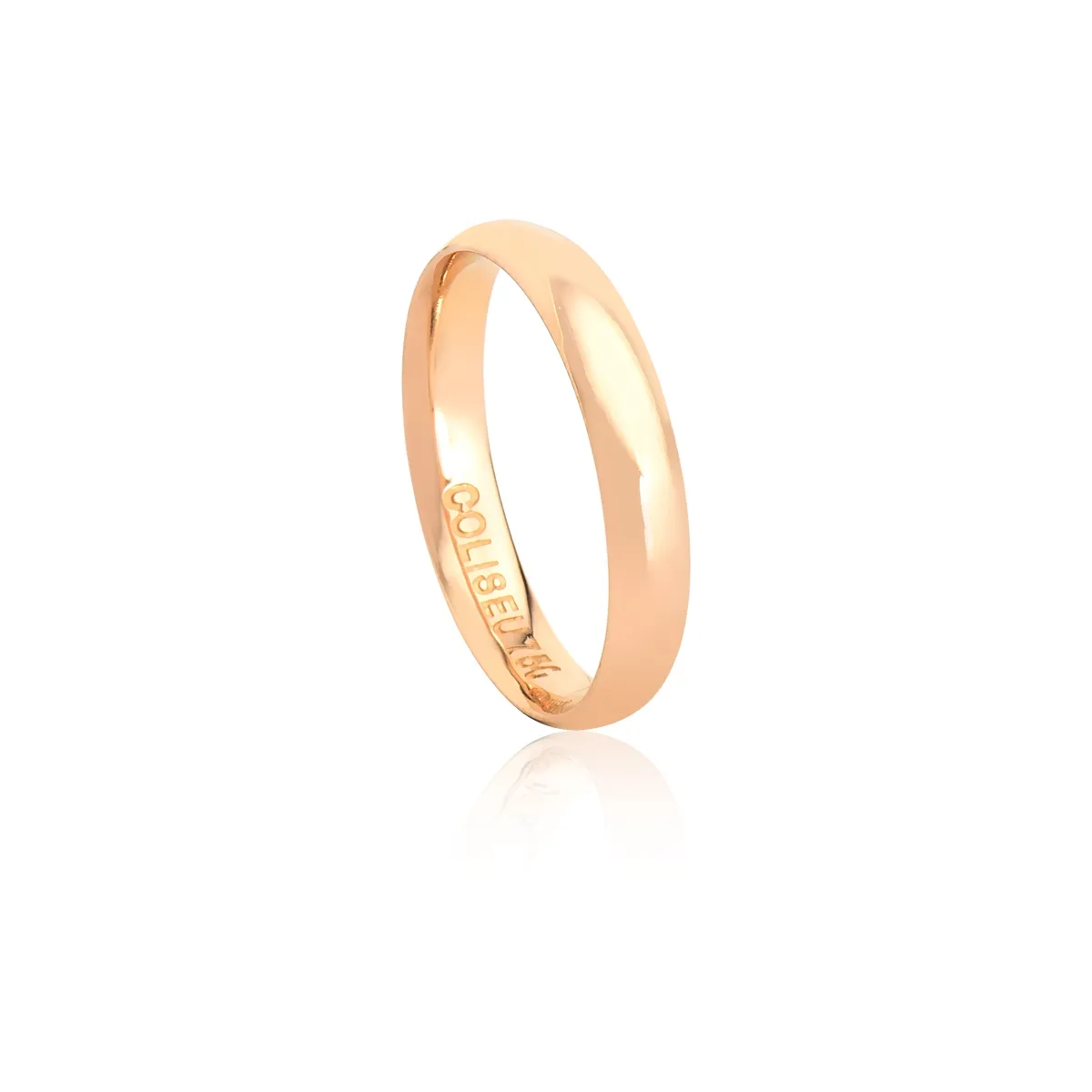 Aliança Emotion anatômica ouro rosé 18k abaulada polida 3,4MM