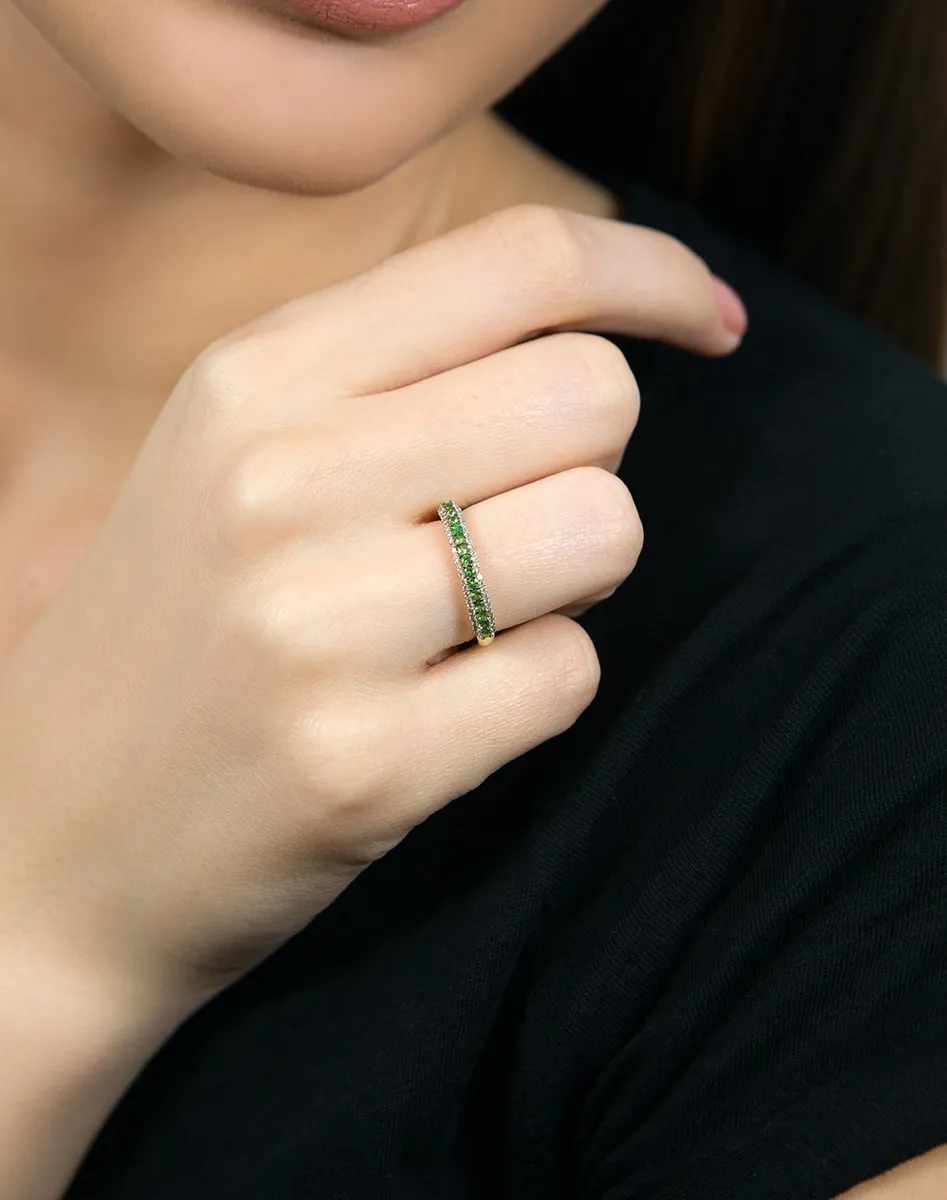 ANEL DE OURO 18K COM TSAWORITA