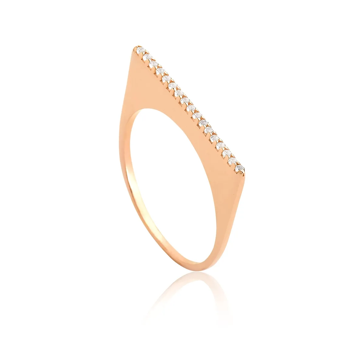 Anel de Prata 925 Banho Rose com Topázios Coleção Open