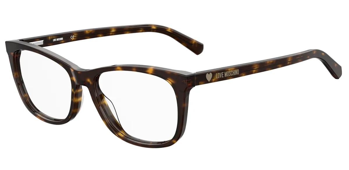 Óculos de Grau Love Moschino MOL557 086 5416 R Acetato Marrom Mesclado