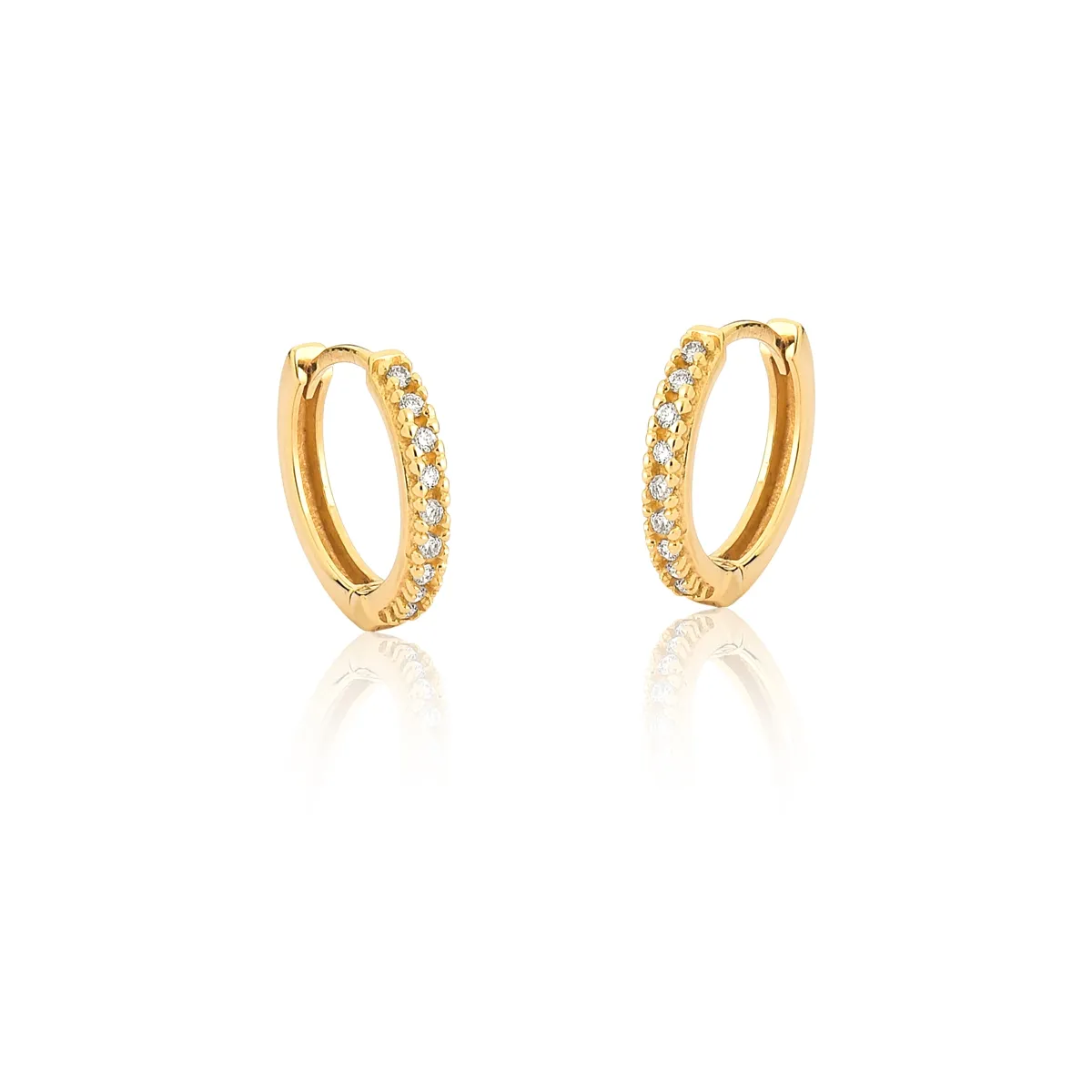 Brinco Gifts argola click ouro 18k com 9pts de Diamantes