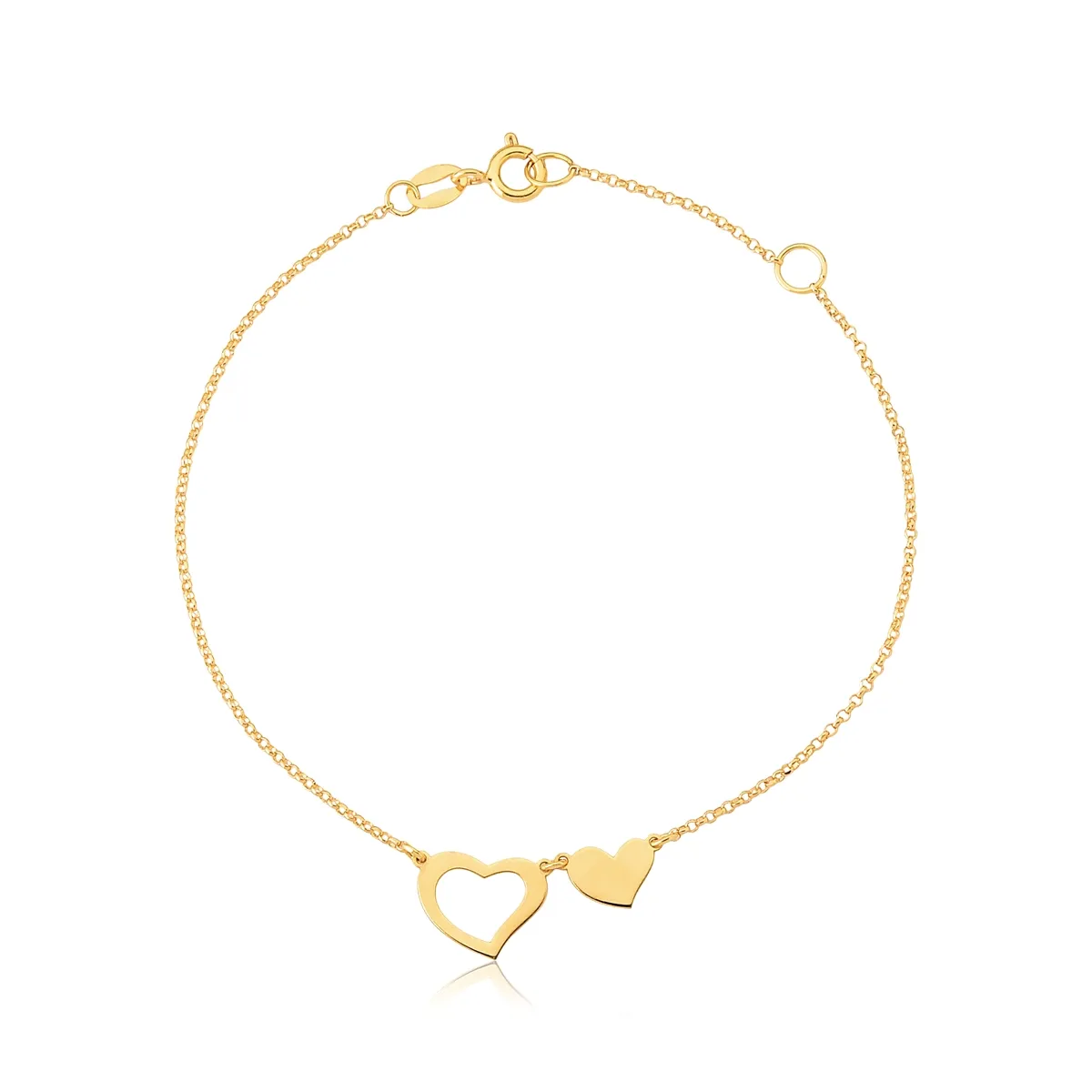 Pulseira Gifts For Love de elos ouro 18k corações ligados