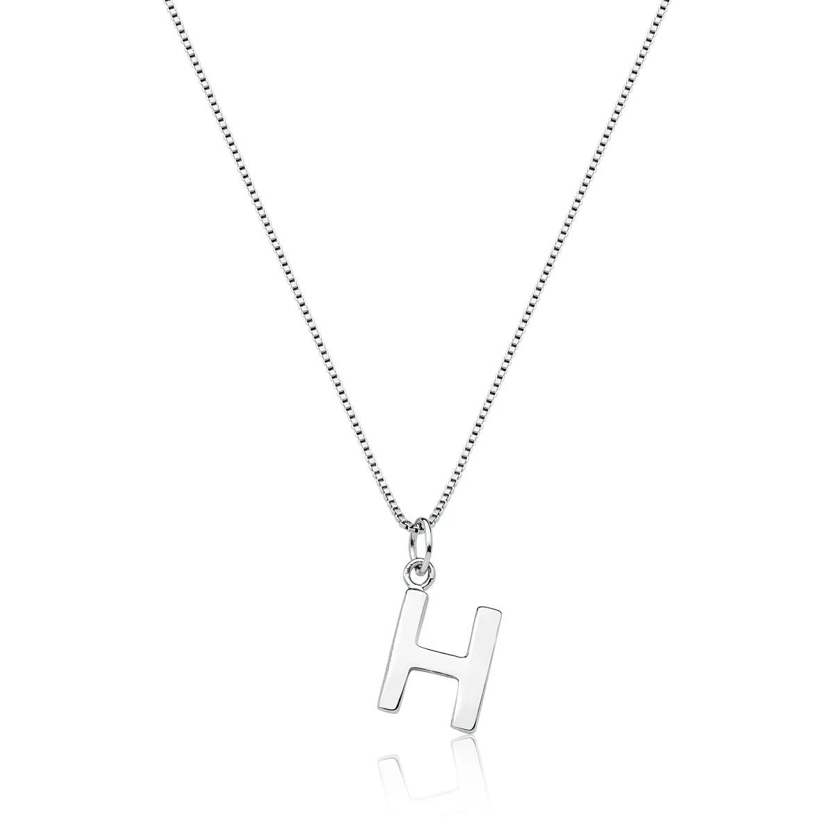 Gargantilha de Prata 925 com Letra H Coleção Letters