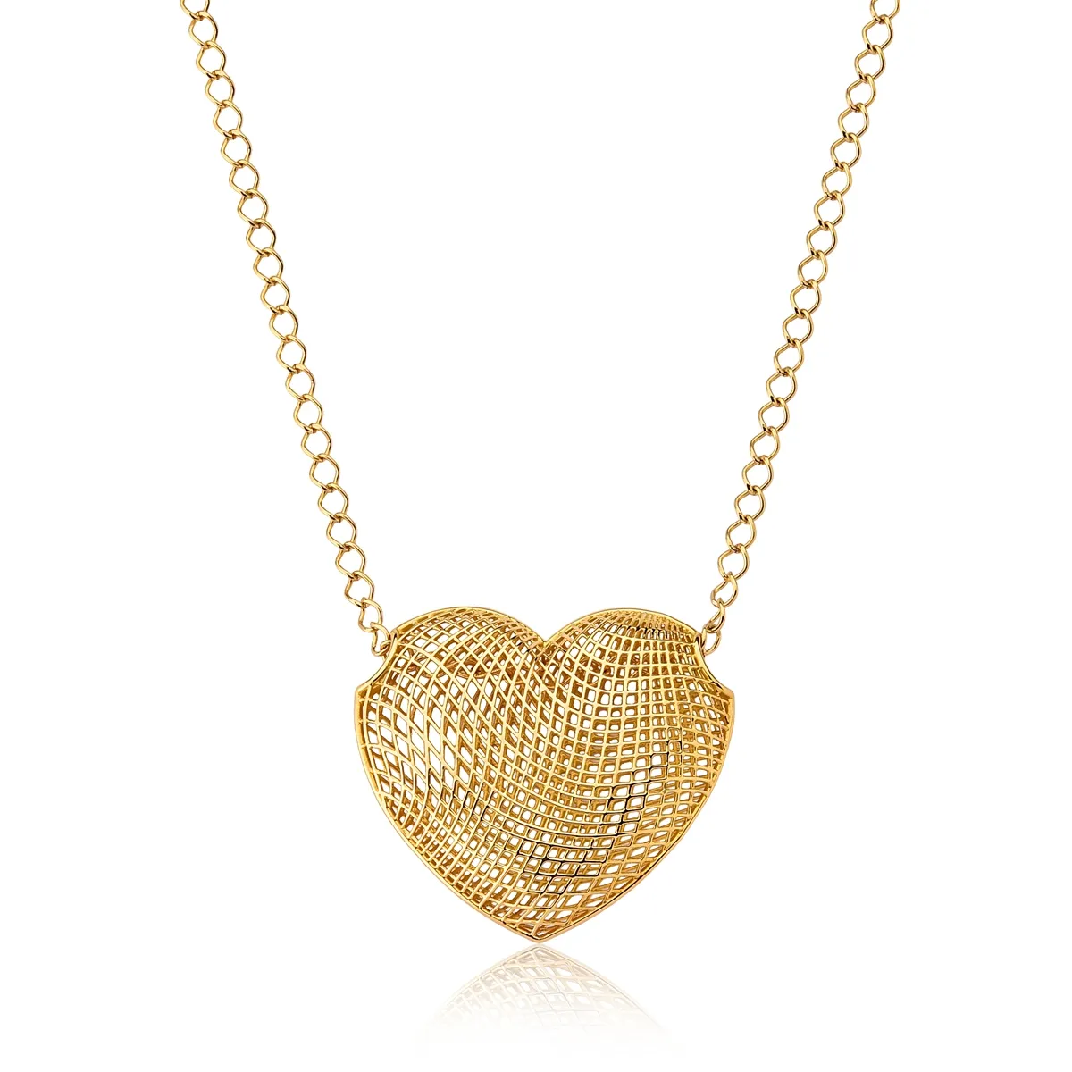 Pingente Too Love coração ouro 18k rendado tramas